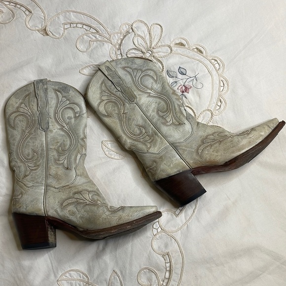 Dan Post El Paso western distressed pointed to leather cowboy boots - Picture 8 of 8